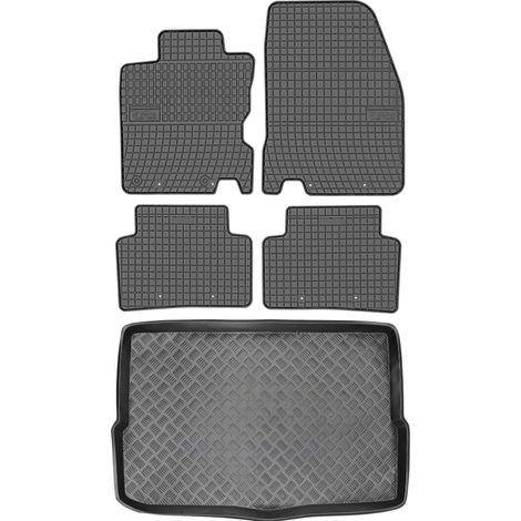 Renault Kadjar Crossover de 2015 (JUEGO) - Alfombrillas de goma para coche + alfombrilla para maletero