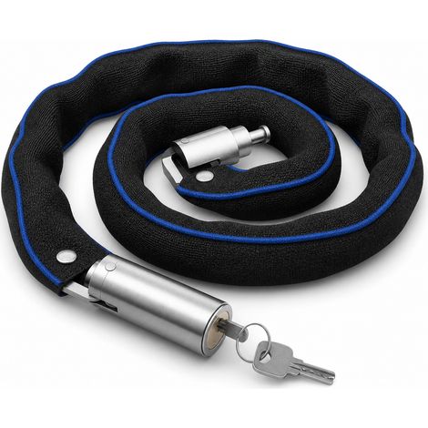 Antifurto a catena per bicicletta antitaglio 105 cm per moto nero (1/5)