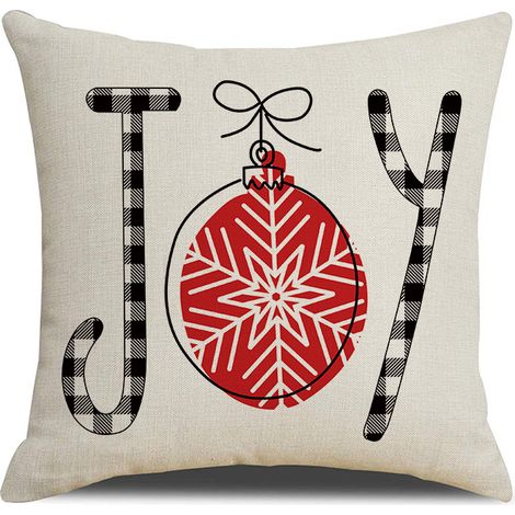 Funda de almohada navideña de 45x45 cm, decorativa (Rojo Alegría)