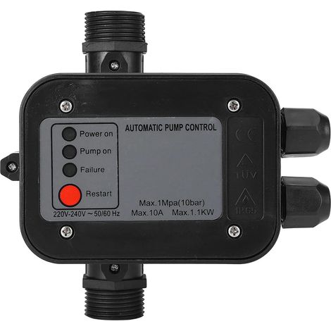 Contrôleur de Pression Automatique Noir pour Pompe à Eau, Interrupteur Auto-amorçant, Compatible avec Pompe à Jet (1/5)