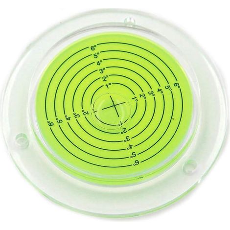 Niveau à bulle rond avec trous de fixation pour camping-cars, vert, 100 mm (1/4)