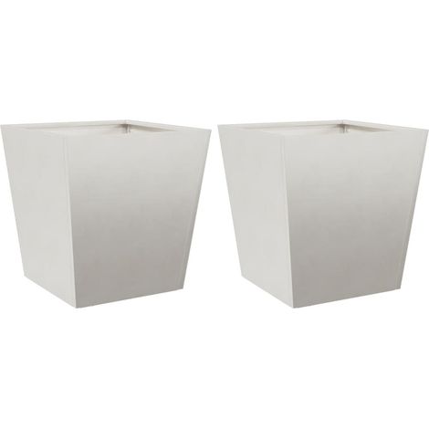 Vaso per fioriera aiuola rialzata piante fiori giardino terrazze set da 2 40 x 40 x 40 cm acciaio inox grigio chiaro 020038958