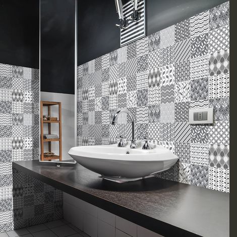 Sticker Mural Carrelage adhésif Cuisine Salle de Bain - 30 STICKERS CARRELAGES AZULEJOS SAMANTHINA - 30stickers10x10cm (1/5)