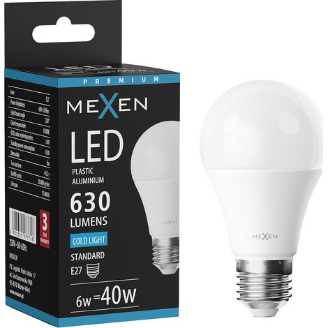Mexen Nova LED-Glühbirne E27, A60, 6W, Kaltweiß - 6500K, 630 lm - L100-E27-0665-01