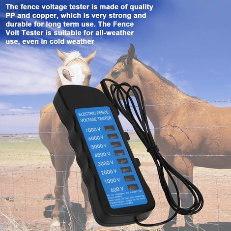 Tester di tensione, tester di tensione senza contatto ABS 600-7000V, tester per recinzione elettrica con clip tascabile, rilevamento della tensione multi-luce per test di tensione della recinzione ele (1/4)