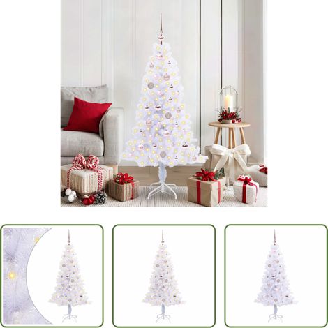 Weihnachtsbaum LED -  Künstlicher Weihnachtsbaum Weiß 150 cm PVC und Stahl