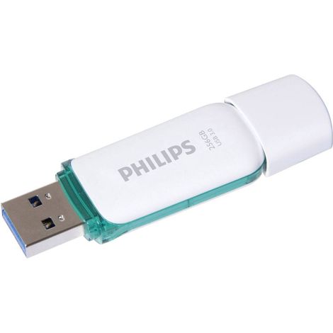 Philips FM25FD75B - 256 Go - USB Type-A - 3.2 Gen 1 (3.1 Gen 1) - Casquette - 8 g - Turquoise - Blanc (FM25FD75B/00) (1/4)