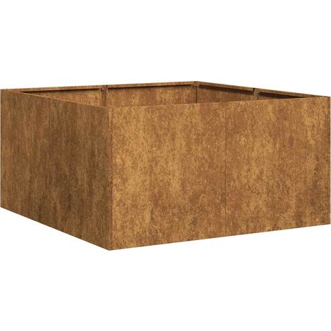 Jardinière，Bac à fleurs，Pot de fleurs rouillé 80x80x40 cm acier inoxydable CFW43339 (1/5)