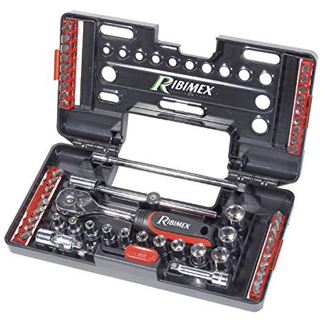 KIT Valigetta Cofanetto chiavi a bussola 87 pezzi ribimex ribitech cromo vanadio (1/3)