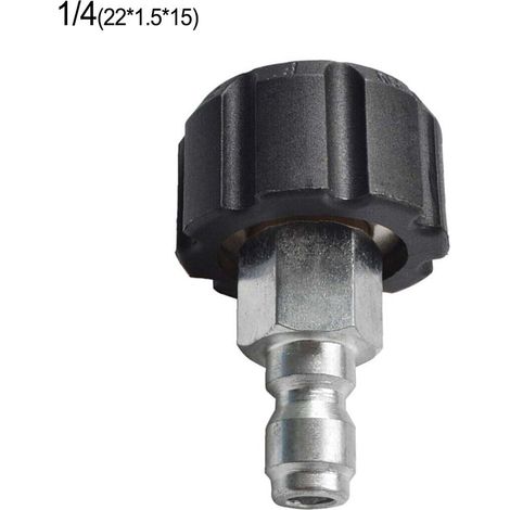 Raccord Rapide Mâle 1/4 Pouces ou 3/8 Pouces vers Femelle M22 14 mm ou 15 mm pour Nettoyeur Haute Pression - 1 Pièce (1/5)