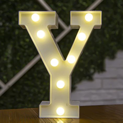Letra Luminosas A-Z Decorativas de Plástico 22cm para hogar con Luces LED de color Blanco (1/5)