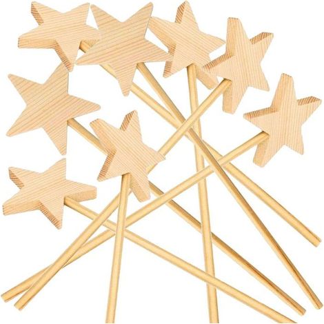 8 baguettes magiques en bois 23 cm