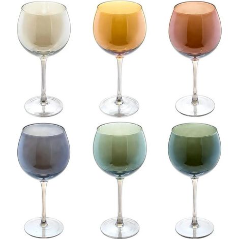 Lot de 6 Verres à Vin "Lucia" 42cl Multicolore