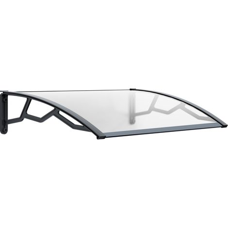 Auvent de Porte d'Entrée et fenêtre 80 x 100 cm - Polycarbonate Anti UV Marquise Extérieure Bras Polypropylène Art Plast (1/5)