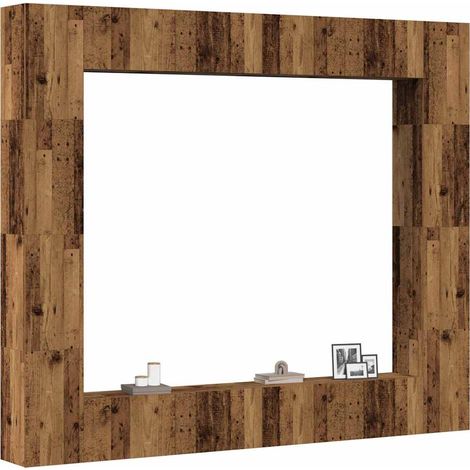 Ensemble de meuble TV mural 8 pcs vieux bois bois d'ingénierie (1/5)