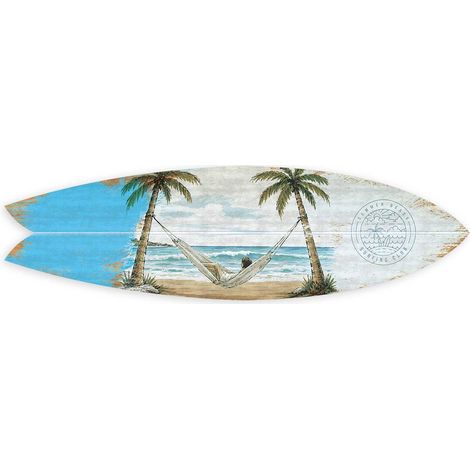 Planche de surf deco Sieste sous les cocotiers (1/4)