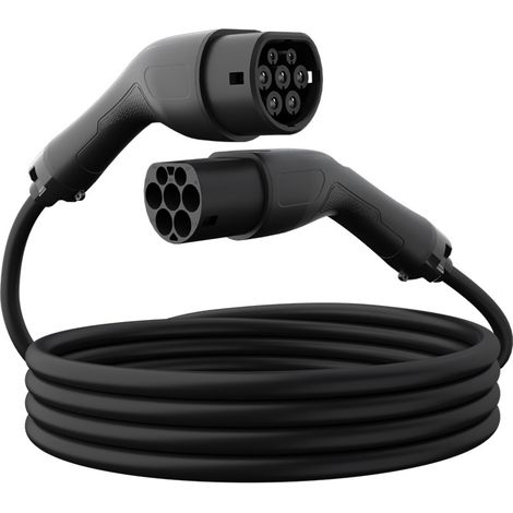 Cavo di ricarica tipo 2, cavo di ricarica per veicoli elettrici IEC 62196 tipo 2-tipo 2, cavo di ricarica rapida modalità 3 per veicoli elettrici e ibridi plug-in (32 A, 22 kW) (1/2)