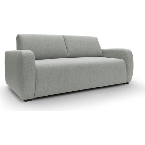 Duna Schlafsofa mit 20 cm Matratze aus wasserfestem Stoff T03 195 cm (mat. 140x197) hellgrau