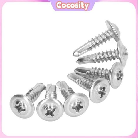 Cocosity Vis à tête ronde à rondelle (4.8  19mm 100 Pieces)Vis Autoperceuses Vis outillage pointe 4.819mm 100 pièces (1/5)