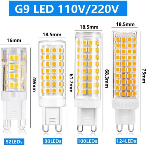 Ampoule LED, culot G9, 5W, 9W, AC220V, 110V, blanc chaud, pour usage résidentiel, commercial ou remplacement des sources lumineuses conventionnelles.-AquaForge (1/5)