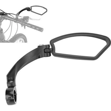 Rétroviseur droit pour vélo, compatible vélos électriques et scooters, rotation à 360°, guidon réglable, acier inoxydable résistant aux chocs, noir (1/5)