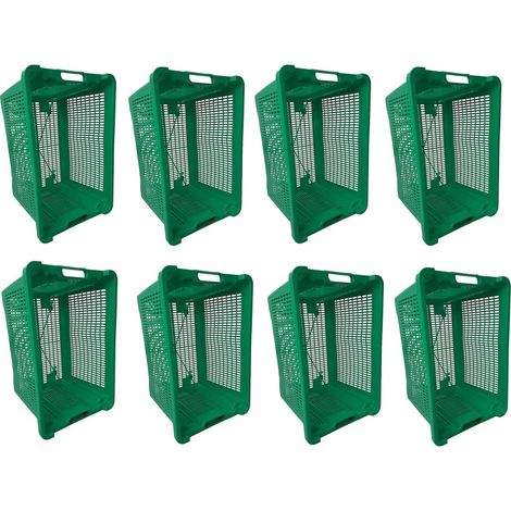 Cassa Cassetta agricola ortofrutta Salvaspazio 52x29x42H cm VERDE FONDO FORATO 8 PEZZI (1/5)