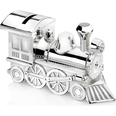 Zilverstad 6752261, Salvadanaio Locomotiva, in Lega di Zinco, Argento, 54x147x85mm