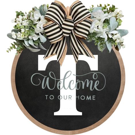 Plaque De Porte - Monogramme Personnalisable 30x30 Cm - Décoration Intérieure Et Extérieure Pour Entrée Porte D'Avant - 1 Pièce