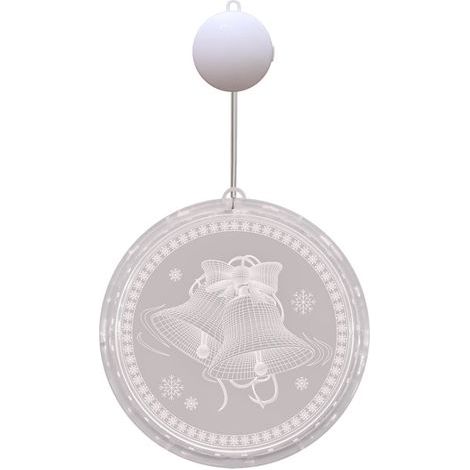 Guirlandes lumineuses décoratives de Noël pour fenêtre intérieure et extérieure, guirlande lumineuse de fond mural pour fête de vacances, blanc chaud (cloche, piles non incluses) (1/5)
