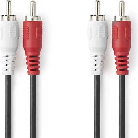 Cable de audio estereo 2x rca hane 2x rca hane niquel plateado 100 metros redondo corto cargado