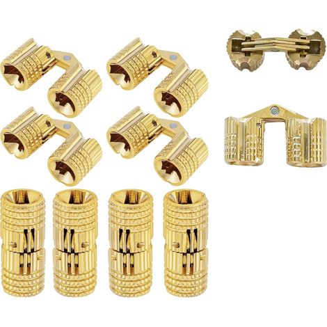 10 cerniere per ante di armadi - a scomparsa - adatte per mobili - angolo di apertura nascosto di 180 gradi (8 mm) (1/4)