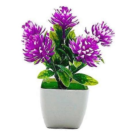 Fleurs artificielles en pot, composition florale pour mariage, table de réception en plastique, simulation de bonsaïviolet, rouge (1/5)