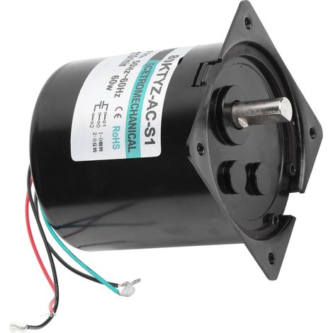 Moteur synchrone 60W 110V AC, modèle XD80KTYZ avec support condensateur, rotation horaire/antihoraire, couple élevé et vitesse lente 110 tr/min. (1/5)