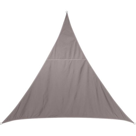 Toile Solaire Voile d'ombrage Triangulaire 4 x 4 x 4 m en Tissu déperlant - Coloris Taupe (1/5)