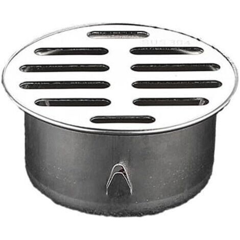 Pair Siphon de sol rond en acier inoxydable pour salle de bain avec grand diamètre 75 mm