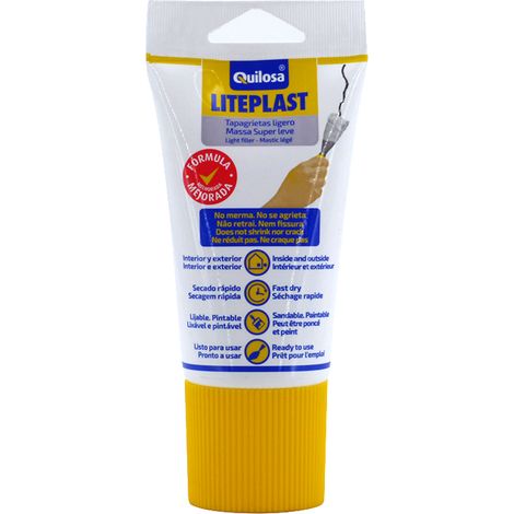 Weißer heller Kitt für Risse und Holz QUILOSA Liteplast 150 ml