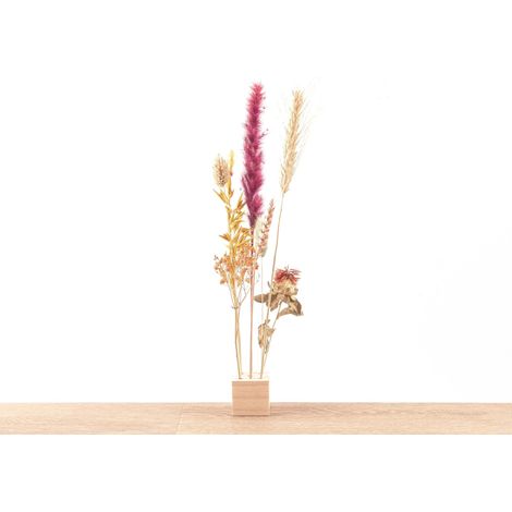 Support pour Fleurs Séchées et Herbes en Bois FSC, Porte-fleurs avec 16 Trous, Taille S, 4x4x4 cm - PANGIVO (1/2)
