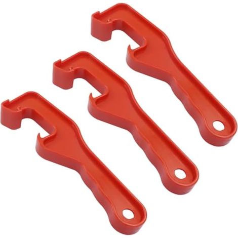 Jiozermi Lot de 3 ouvre-couvercles de seau de 18 litres - Ouvre-boîte de peinture pour ouverture de couvercle de maison - Clé à capuchon pour ouvrir un seau de 18 litres - Capuchon de 70 mm (rouge) (1/5)
