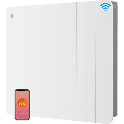 Radiateur à Inertie Céramique et Film Chauffant 1000W - Double Technologie pour Petites Pièces (10-15m²) - WiFi, Programmateur, Sécurité Enfant (1/5)