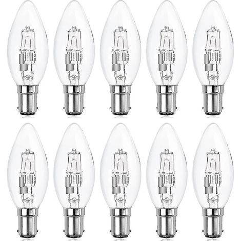 Lot de 10 ampoules halogènes B15d 42 W à intensité variable, culot à baïonnette. (1/5)