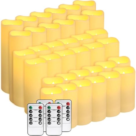 XEPHO Lot de 36 bougies LED sans flamme avec télécommande - Idéales pour la maison, les fêtes et les occasions spéciales - Créez une ambiance magique sans effort (trois tailles) (1/5)