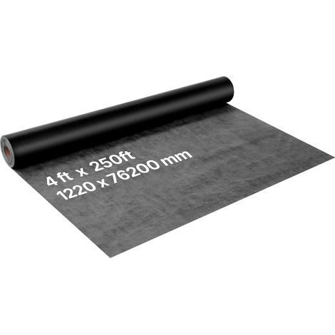 VEVOR Telo Isolante per Casa, 1220 x 76200 mm, Barriera al Vapore Spessa 0,17 mm, Telo in Plastica Resistente per Protezione Antistrappo, Barriera al Vapore per Edilizia Residenziale, Nero