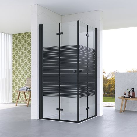 AQUABATOS Eck-Duschkabine 100x100x187 cm ESG Sicherheitsglas, Duschabtrennung Doppel-Drehtür mit Verstellbereich (1/5)