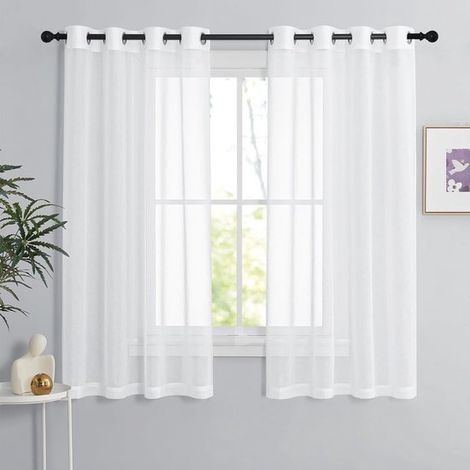 Transparente Gardinen für Wohn- und Schlafzimmer – 140 x 160 cm – Weiß (1/5)