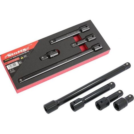 HEAVY DUTY 4PC 1/2 DRIVE IMPACT SOCKET EXTENSION BAR SET 50mm 75mm 125mm 250mm (1/2)