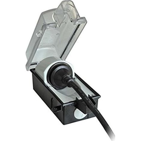 Prise électrique extérieure verrouillable IP44 – Résistante aux intempéries – Couvercle polycarbonate transparent – Compatible 230V 16A – Bachmann