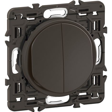 Double interrupteur lumineux Céliane 10AX enjoliveur Noir, support et voyant LEGRAND CZ3001 (1/4)