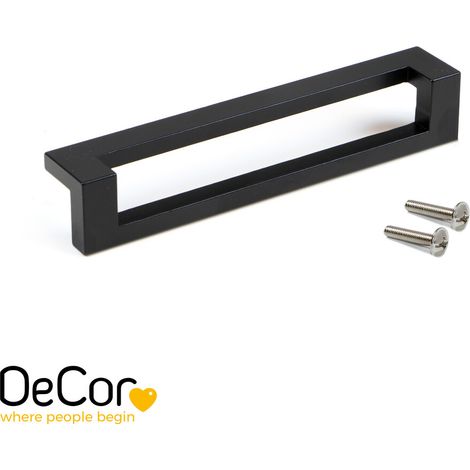 Poignée pour meubles Ribarroja L144mm entraxe 128mm Zamak Peint en noir - EMUCA - 9359414 (1/3)