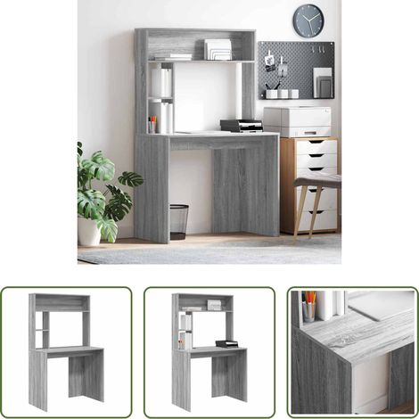 Bureau moderne - Bureau Gris Sonoma 91 x 50 x 149 cm Bois d'ingénierie (1/5)