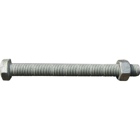 Lot de 25 vis hexagonales pour construction en acier M10 x 40 mm - Filetage complet - Avec écrou - Acier galvanisé à chaud